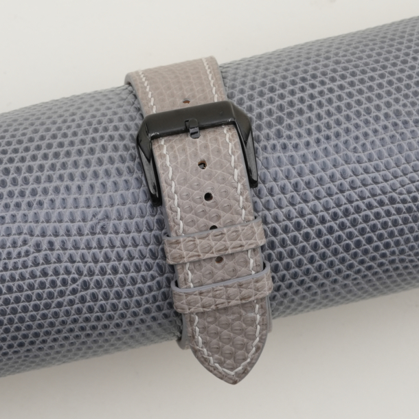 light grey lizard leather samsung watch band