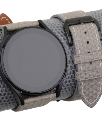 Light Grey Lizard Leather Samsung Watch Band