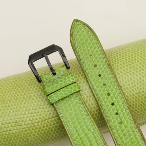 light green lizard leather samsung watch band