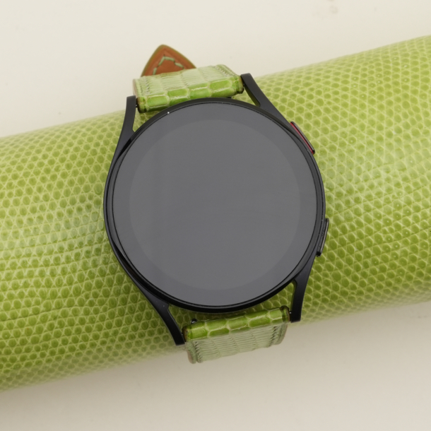 light green lizard leather samsung watch band