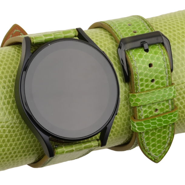 light green lizard leather samsung watch band