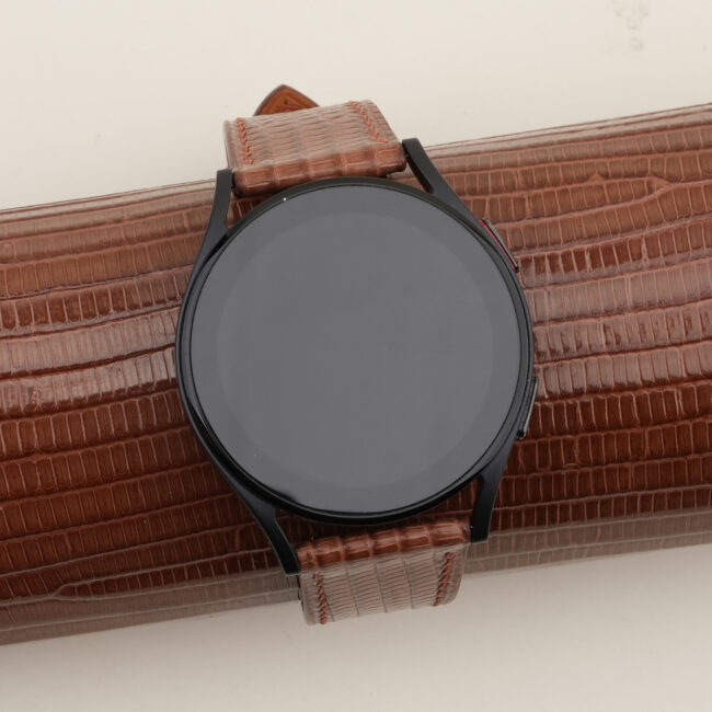 Chocolate Lizard Leather Samsung Watch Band