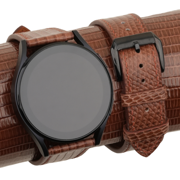 chocolate lizard leather samsung watch band