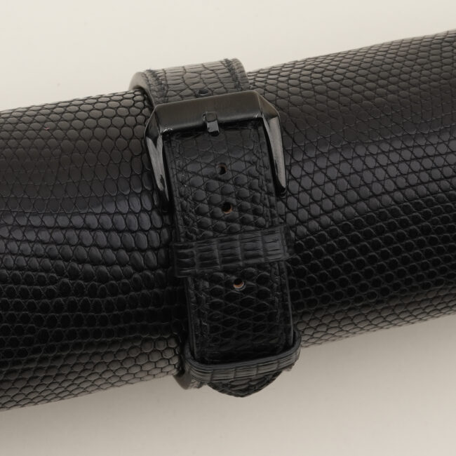 Black Lizard Leather Samsung Watch Band