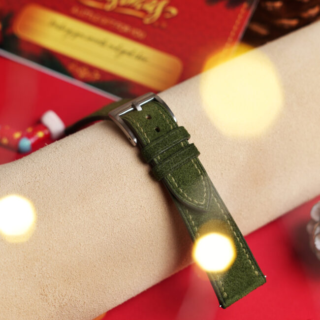 Christmas Gift Ideas Green Suede watch strap