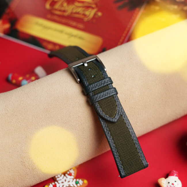 Christmas Gift Ideas Forest Canvas Folded Edge Epsom watch strap