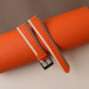Tricolor Orange Epsom Leather Watch Strap