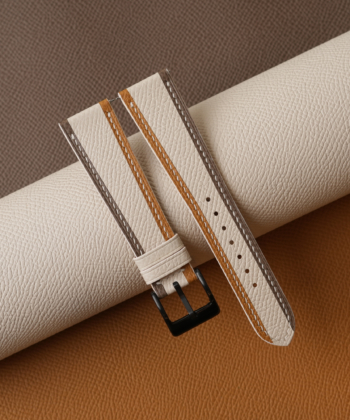 Tricolor Sesame Epsom Letaher Watch Strap