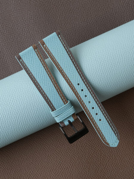Tricolor Turquoise Leather Epsom Watch Strap