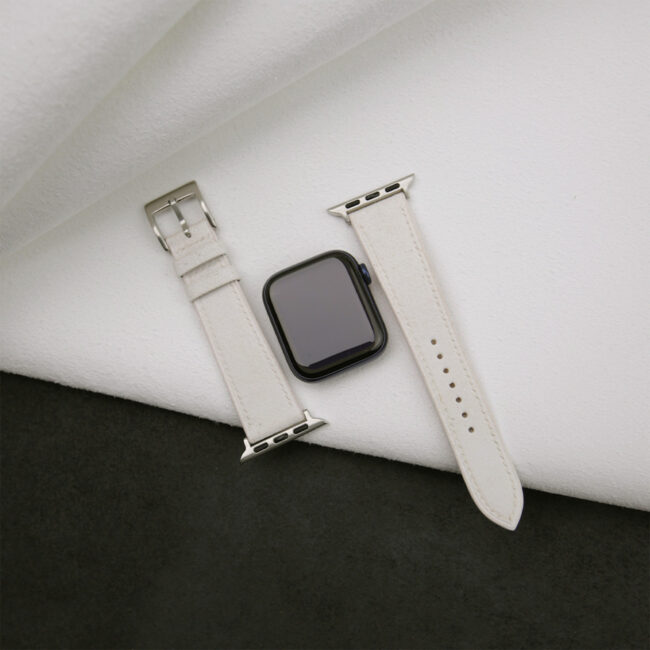 White Alcantara Apple Watch Band 2