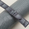 Patina Grey Alligator Leather Folded Edges Watch Strap