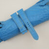 Miami Blue Alligator Leather Folded Edges Watch Strap