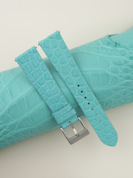 Vintage Turquoise Alligator Round Scales Leather Watch Strap