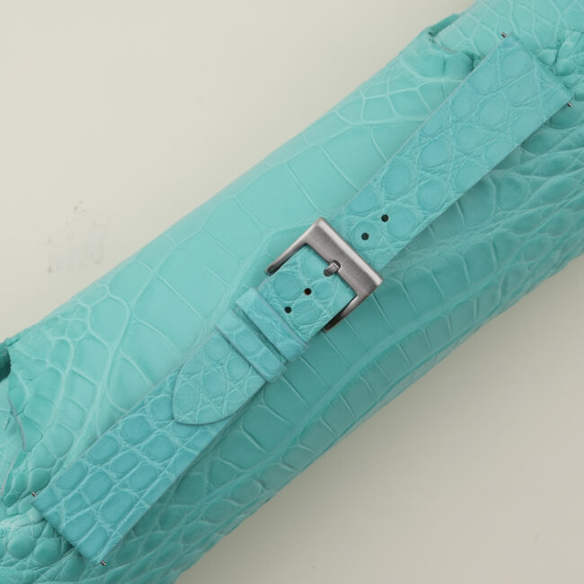 Vintage Turquoise Alligator Round Scales Leather Watch Strap