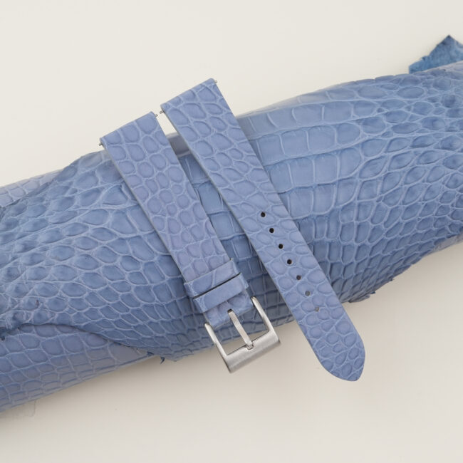 Vintage Light Water Alligator Round Scales Leather Watch Strap