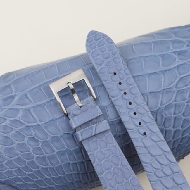 Vintage Light Water Alligator Round Scales Leather Watch Strap