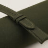 Olive Canvas Lining Brown Alran Cherve Folded Edges Watch Strap