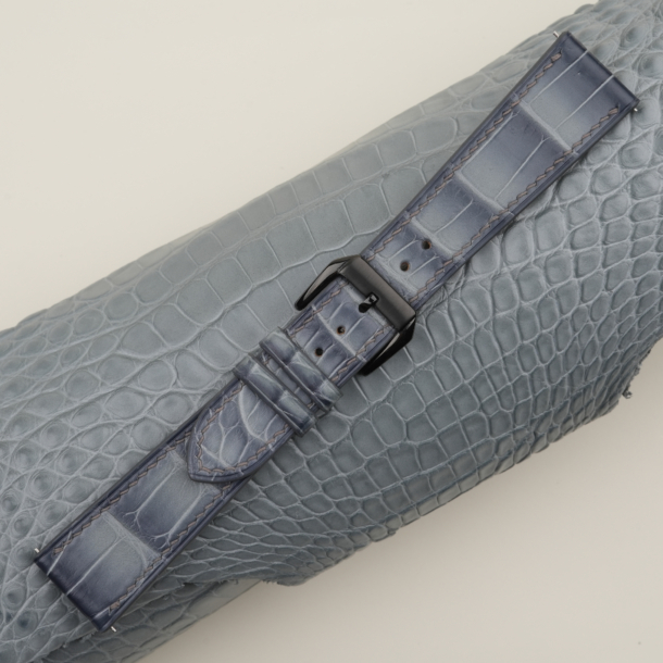 patina grey alligator leather samsung watch band