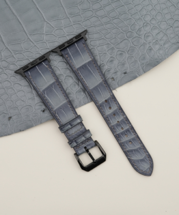 Patina Grey Alligator Leather Apple Watch Band