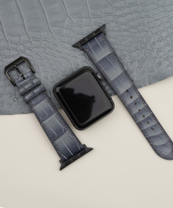 Patina Grey Alligator Leather Apple Watch Band