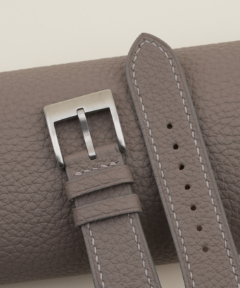 Dark Grey Togo Leather Watch Strap