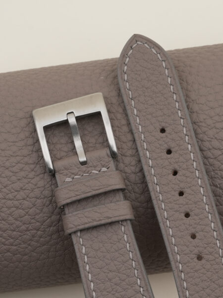 Dark Grey Togo Leather Watch Strap