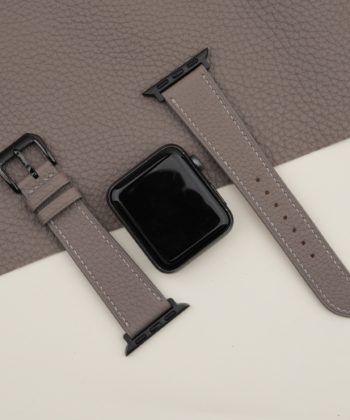 Dark Grey Togo Leather Apple Watch Band