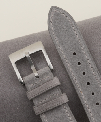 Grey Nubuck Leather Watch Strap