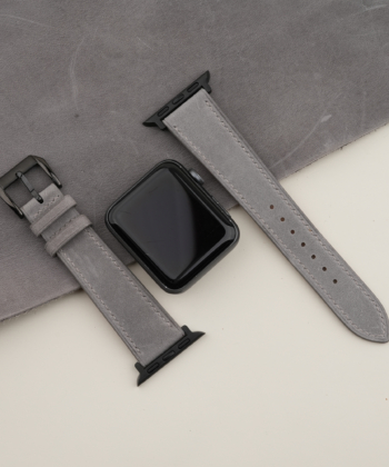 Grey Nubuck Leather Apple Watch Band