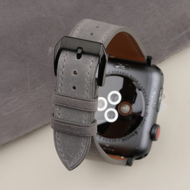 Grey Nubuck Leather Apple Watch Band
