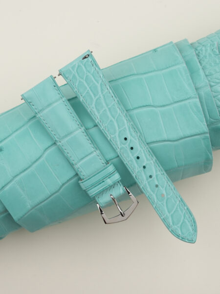 Turquoise Alligator Lining Turquoise Alligator Leather Watch Strap