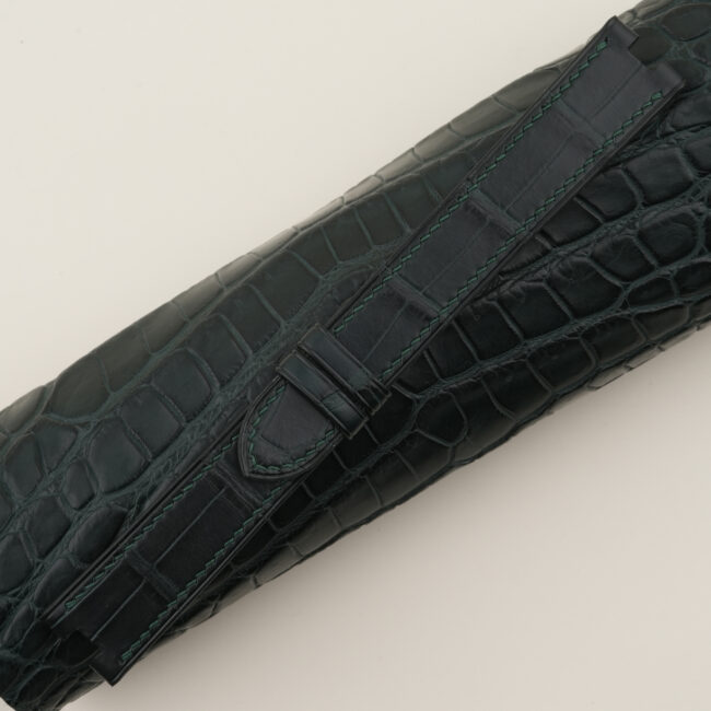 Middle Cut Dark Green Alligator Leather Watch Strap