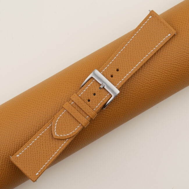 Sesame Epsom Leather Folded Edges Watch Strap