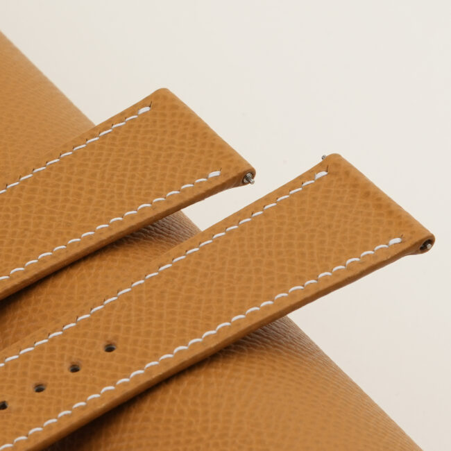 Sesame Epsom Leather Folded Edges Watch Strap