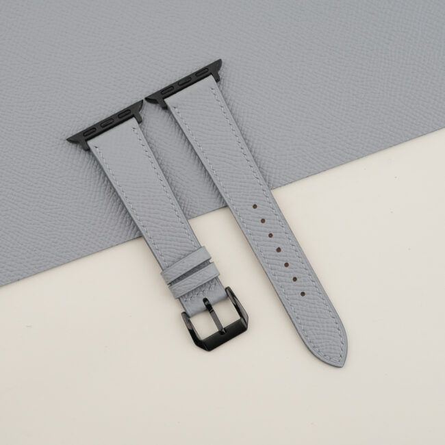 Light Grey Epsom Leather Apple Watch Band