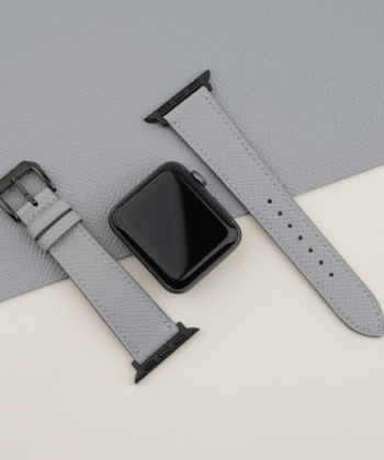 Light Grey Epsom Leather Apple Watch Band