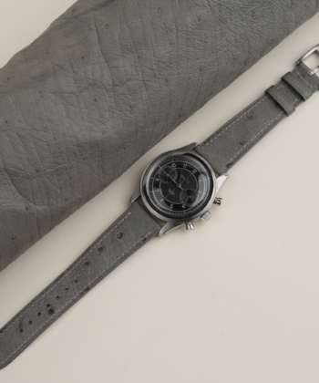 Dark Grey Ostrich Leather Strap for Baltic Watch