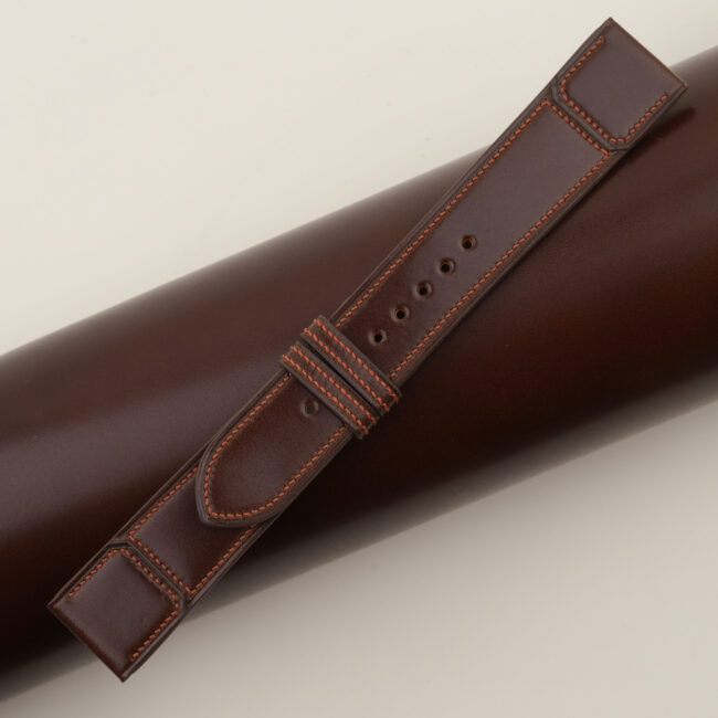 Dark Brown Shell Cordovan CF Rev Leather Watch Strap