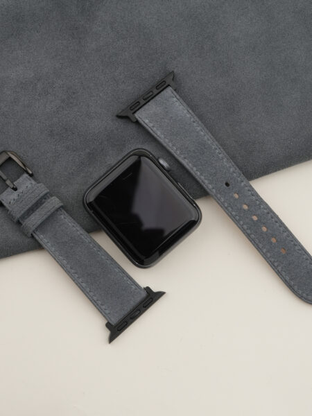 Stone Grey Suede Leather Apple Watch Band