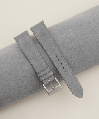 Light Grey Suede Leather Watch Strap