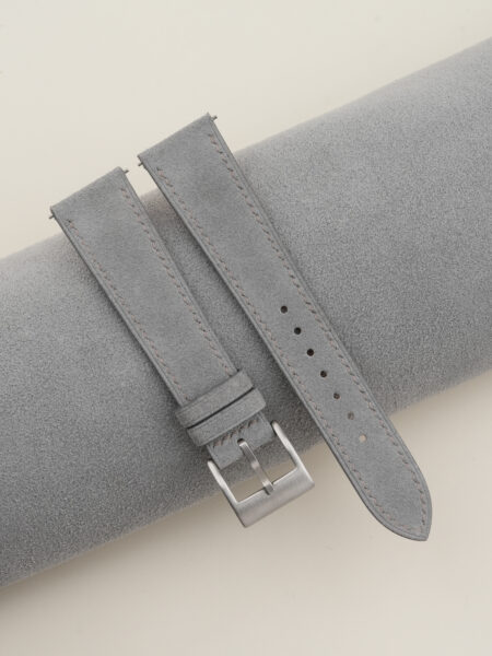 Light Grey Suede Leather Watch Strap