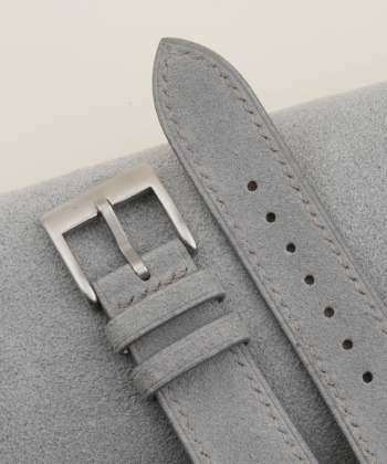 Light Grey Suede Leather Watch Strap