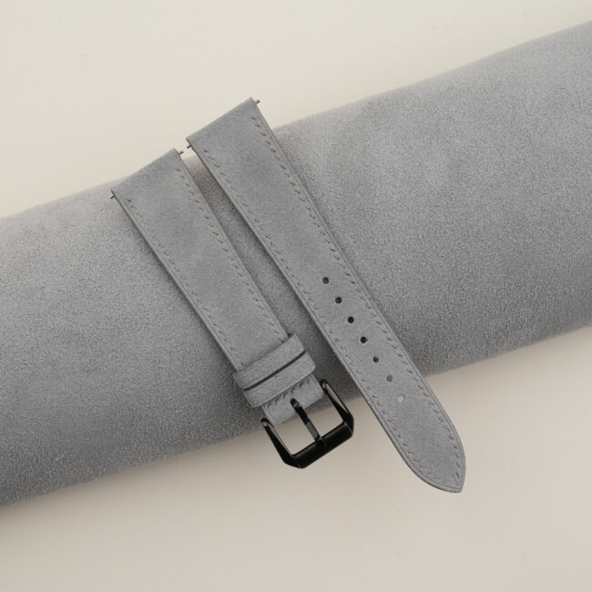 Light Grey Suede Leather Samsung Watch Band