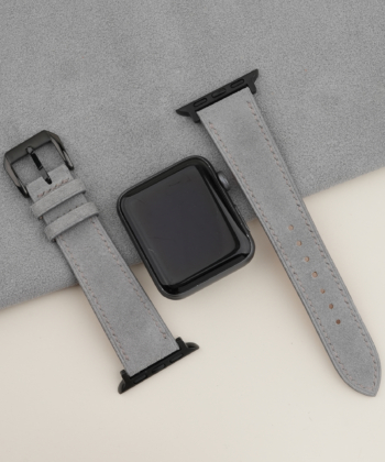 Light Grey Suede Leather Apple Watch Band