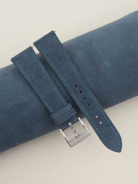Jean Blue Suede Leather Watch Strap