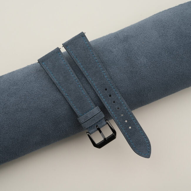 Jean Blue Suede Leather Samsung Watch Band