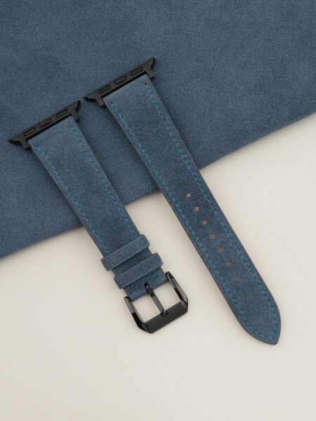 Jean Blue Suede Leather Apple Watch Band