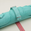NATO Turquoise Alligator Lining Pink Alligator Round Scales Leather Watch Strap