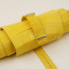 NATO Yellow Alligator Lining Yellow Alligator Round Scales Leather Watch Strap