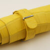 NATO Yellow Alligator Lining Yellow Alligator Round Scales Leather Watch Strap